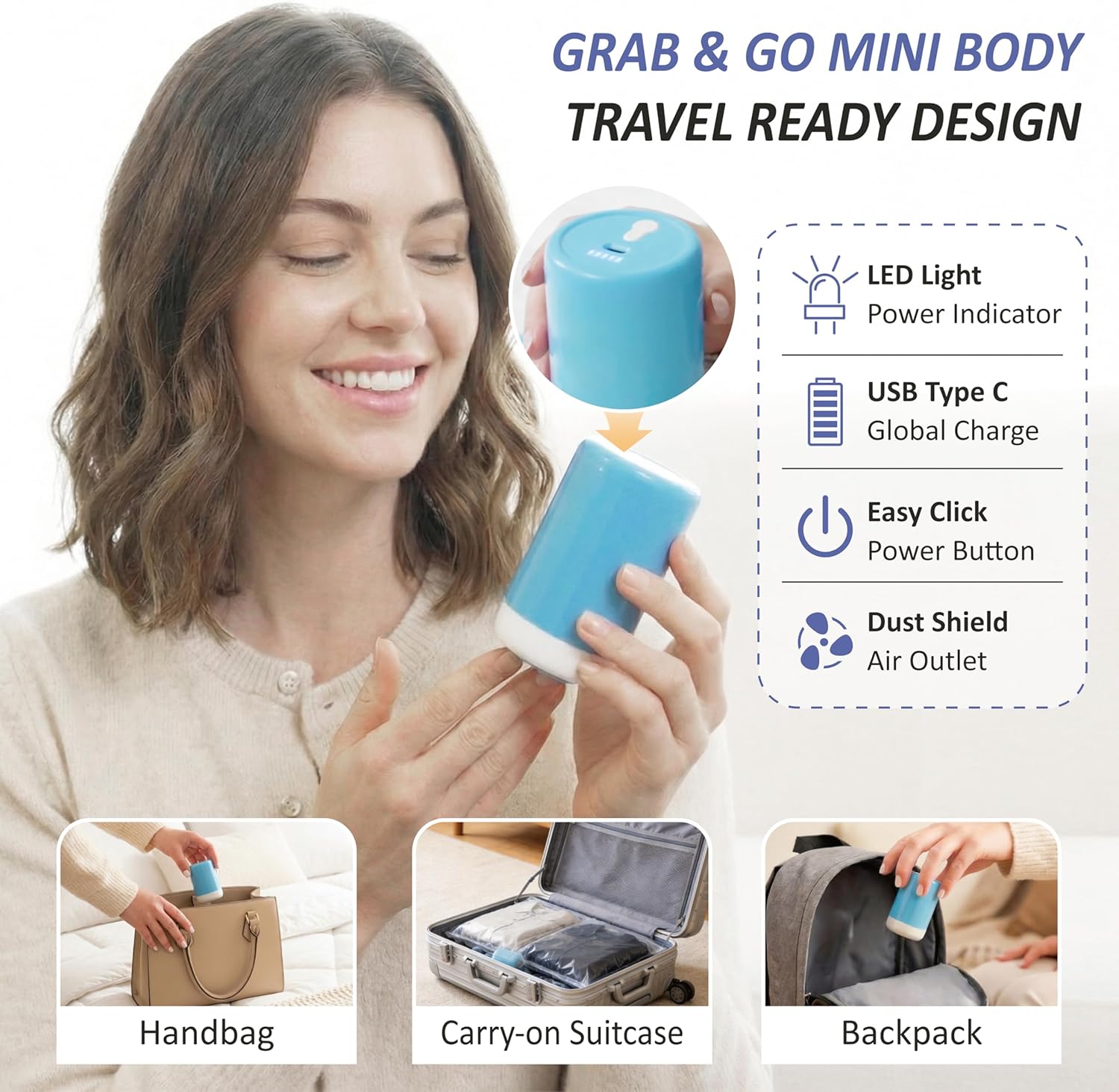 Cozy Essential Travel Vacuum Storage Bags with Rechargeable Cordless USB Pump, Space Saver Bags for Luggage, Suitcase, Carry-On, for Clothes, Blankets, Bedding & Seasonal Storage,15 Combo - Image 5